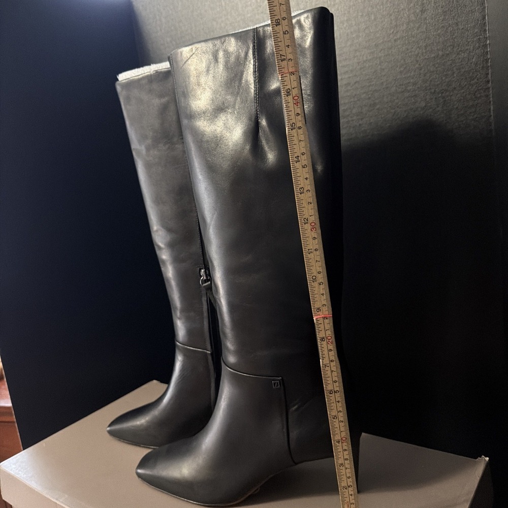 Sarto by Franco Sarto L-Timmy Black Leather Knee Boots Women's 10M US/41 EU NIB - Picture 11 of 16